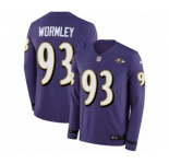 Nike Baltimore Ravens #93 Chris Wormley Limited Purple Therma Long Sleeve NFL Jersey