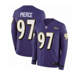 Nike Baltimore Ravens #97 Michael Pierce Limited Purple Therma Long Sleeve NFL Jersey