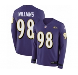 Nike Baltimore Ravens #98 Brandon Williams Limited Purple Therma Long Sleeve NFL Jersey