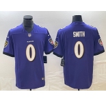 Nike Ravens #0 Smith Purple Team Color Men's Stitched NFL Vapor Untouchable Limited Jersey
