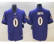 Nike Ravens #0 Smith Purple Team Color Men's Stitched NFL Vapor Untouchable Limited Jersey