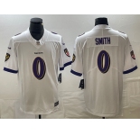 Nike Ravens #0 Smith White Team Color Men's Stitched NFL Vapor Untouchable Limited Jersey