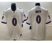 Nike Ravens #0 Smith White Team Color Men's Stitched NFL Vapor Untouchable Limited Jersey