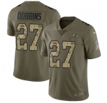 Nike Ravens #27 J.K. Dobbins Olive Camo Men's Stitched NFL Limited 2017 Salute To Service Jersey