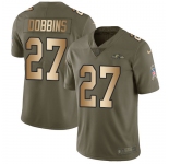 Nike Ravens #27 J.K. Dobbins Olive Gold Men's Stitched NFL Limited 2017 Salute To Service Jersey