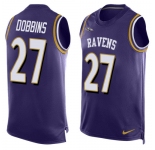 Nike Ravens #27 J.K. Dobbins Purple Team Color Men's Stitched NFL Limited Tank Top Jersey