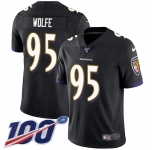 Nike Ravens #95 Derek Wolfe Black Alternate Men's Stitched NFL 100th Season Vapor Untouchable Limited Jersey