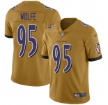 Nike Ravens #95 Derek Wolfe Gold Men's Stitched NFL Limited Inverted Legend Jersey