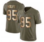 Nike Ravens #95 Derek Wolfe Olive Gold Men's Stitched NFL Limited 2017 Salute To Service Jersey