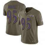 Nike Ravens #95 Derek Wolfe Olive Men's Stitched NFL Limited 2017 Salute To Service Jersey
