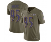 Nike Ravens #95 Derek Wolfe Olive Men's Stitched NFL Limited 2017 Salute To Service Jersey