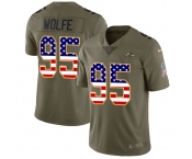 Nike Ravens #95 Derek Wolfe Olive USA Flag Men's Stitched NFL Limited 2017 Salute To Service Jersey