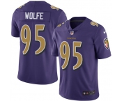 Nike Ravens #95 Derek Wolfe Purple Men's Stitched NFL Limited Rush Jersey