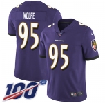 Nike Ravens #95 Derek Wolfe Purple Team Color Men's Stitched NFL 100th Season Vapor Untouchable Limited Jersey