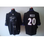 nike nfl jerseys baltimore ravens #20 reed black[helmet tri-blend limited]