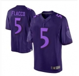 nike nfl jerseys baltimore ravens #5 joe flacco purple[drenched limited]
