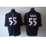 nike nfl jerseys baltimore ravens #55 suggs black[nike limited]