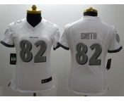 Nike Women Baltimore Ravens #82 Torrey Smith Platinum White Jerseys