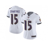 Women Nike Baltimore Ravens #15 Michael Crabtree White Stitched NFL Vapor Untouchable Limited Jersey