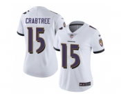 Women Nike Baltimore Ravens #15 Michael Crabtree White Stitched NFL Vapor Untouchable Limited Jersey
