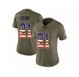 Women Nike Baltimore Ravens #21 Lardarius Webb Limited Olive USA Flag Salute to Service NFL Jersey