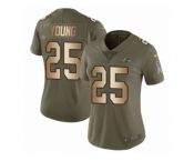Women Nike Baltimore Ravens #25 Tavon Young Limited Olive Gold Salute to Service NFL Jersey