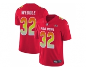 Women Nike Baltimore Ravens #32 Eric Weddle Red Stitched NFL Limited AFC 2018 Pro Bowl Jersey