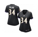 Women Nike Baltimore Ravens #34 Alex Collins Game Black Alternate NFL Jersey