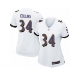 Women Nike Baltimore Ravens #34 Alex Collins Game White NFL Jersey