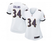 Women Nike Baltimore Ravens #34 Alex Collins Game White NFL Jersey