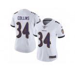 Women Nike Baltimore Ravens #34 Alex Collins White Vapor Untouchable Limited Player NFL Jersey