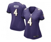 Women Nike Baltimore Ravens #4 Sam Koch Purple Team Color NFL Jersey