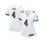 Women Nike Baltimore Ravens #4 Sam Koch White NFL Jersey