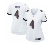 Women Nike Baltimore Ravens #4 Sam Koch White NFL Jersey