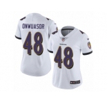 Women Nike Baltimore Ravens #48 Patrick Onwuasor White Vapor Untouchable Limited Player NFL Jersey