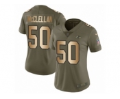 Women Nike Baltimore Ravens #50 Albert McClellan Limited Olive Gold Salute to Service NFL Jersey