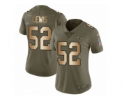 Women Nike Baltimore Ravens #52 Ray Lewis Limited Olive Gold Salute to Service NFL Jersey