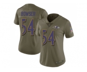 Women Nike Baltimore Ravens #54 Tyus Bowser Olive Stitched NFL Limited 2017 Salute to Service Jersey