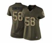 Women Nike Baltimore Ravens #58 Elvis Dumervil Green Salute to Service Jerseys