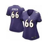 Women Nike Baltimore Ravens #66 Ryan Jensen Game Purple Team Color NFL Jersey