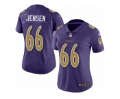 Women Nike Baltimore Ravens #66 Ryan Jensen Limited Purple Rush Vapor Untouchable NFL Jersey