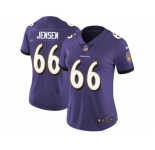 Women Nike Baltimore Ravens #66 Ryan Jensen Purple Team Color Vapor Untouchable Limited Player NFL Jersey