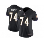 Women Nike Baltimore Ravens #74 James Hurst Black Alternate Vapor Untouchable Limited Player NFL Jersey