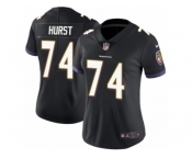 Women Nike Baltimore Ravens #74 James Hurst Black Alternate Vapor Untouchable Limited Player NFL Jersey