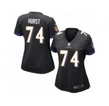 Women Nike Baltimore Ravens #74 James Hurst Game Black Alternate NFL Jersey