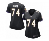 Women Nike Baltimore Ravens #74 James Hurst Game Black Alternate NFL Jersey