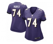 Women Nike Baltimore Ravens #74 James Hurst Game Purple Team Color NFL Jersey