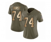 Women Nike Baltimore Ravens #74 James Hurst Limited Olive Gold Salute to Service NFL Jersey