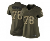 Women Nike Baltimore Ravens #78 Austin Howard Limited Green Salute to Service NFL Jersey