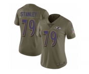 Women Nike Baltimore Ravens #79 Ronnie Stanley Limited Olive 2017 Salute to Service NFL Jersey